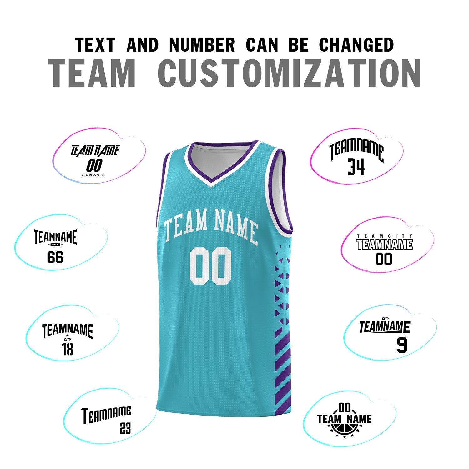 Custom Sky Blue Purple White Side Diamond Shapes Stripes Basketball Jersey | For Men,Sublimation Printed,Perfect for Teams,Perfect for Coaches | KXKSHOP