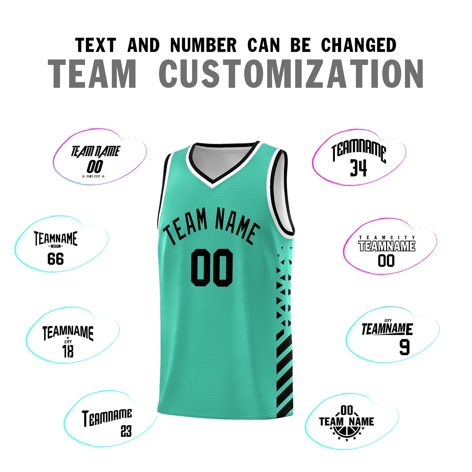 Custom Bright Green Black White Side Diamond Shapes Stripes Basketball Jersey | For Men,Sublimation Printed,Perfect for Teams,Perfect for Coaches | KXKSHOP