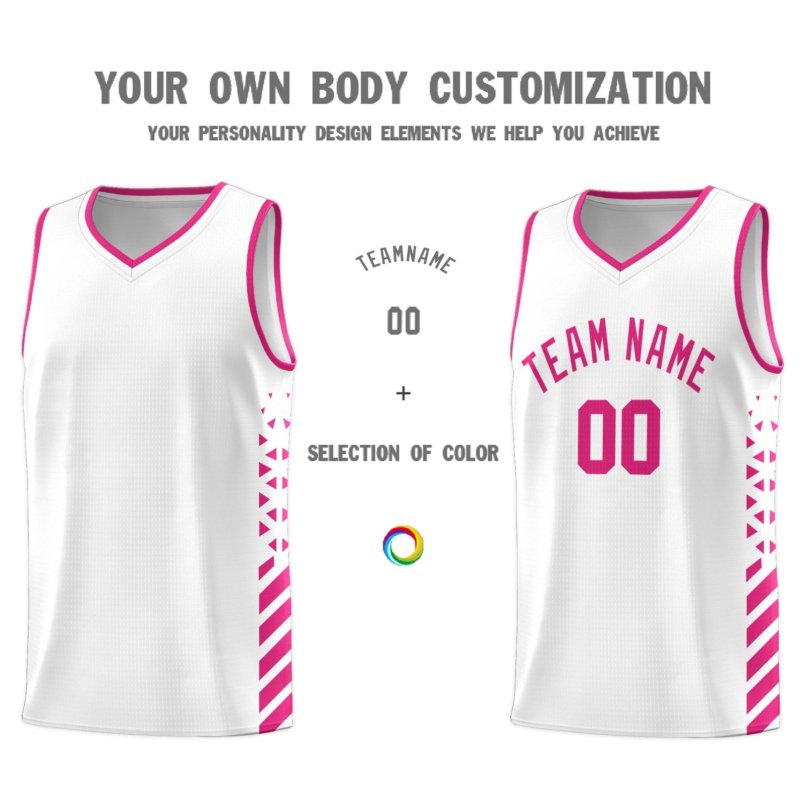 Custom White Rose Red Side Diamond Shapes Stripes Basketball Jersey | For Men,Sublimation Printed,Perfect for Teams,Perfect for Coaches | KXKSHOP