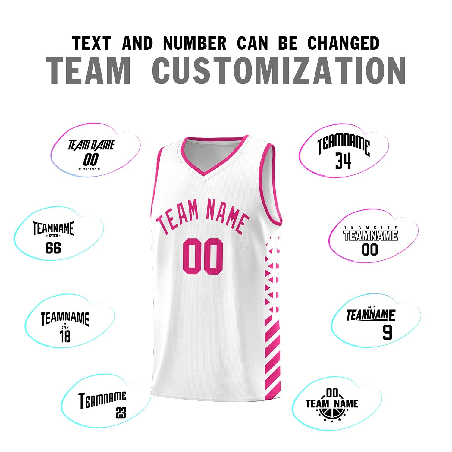 Custom White Rose Red Side Diamond Shapes Stripes Basketball Jersey | For Men,Sublimation Printed,Perfect for Teams,Perfect for Coaches | KXKSHOP