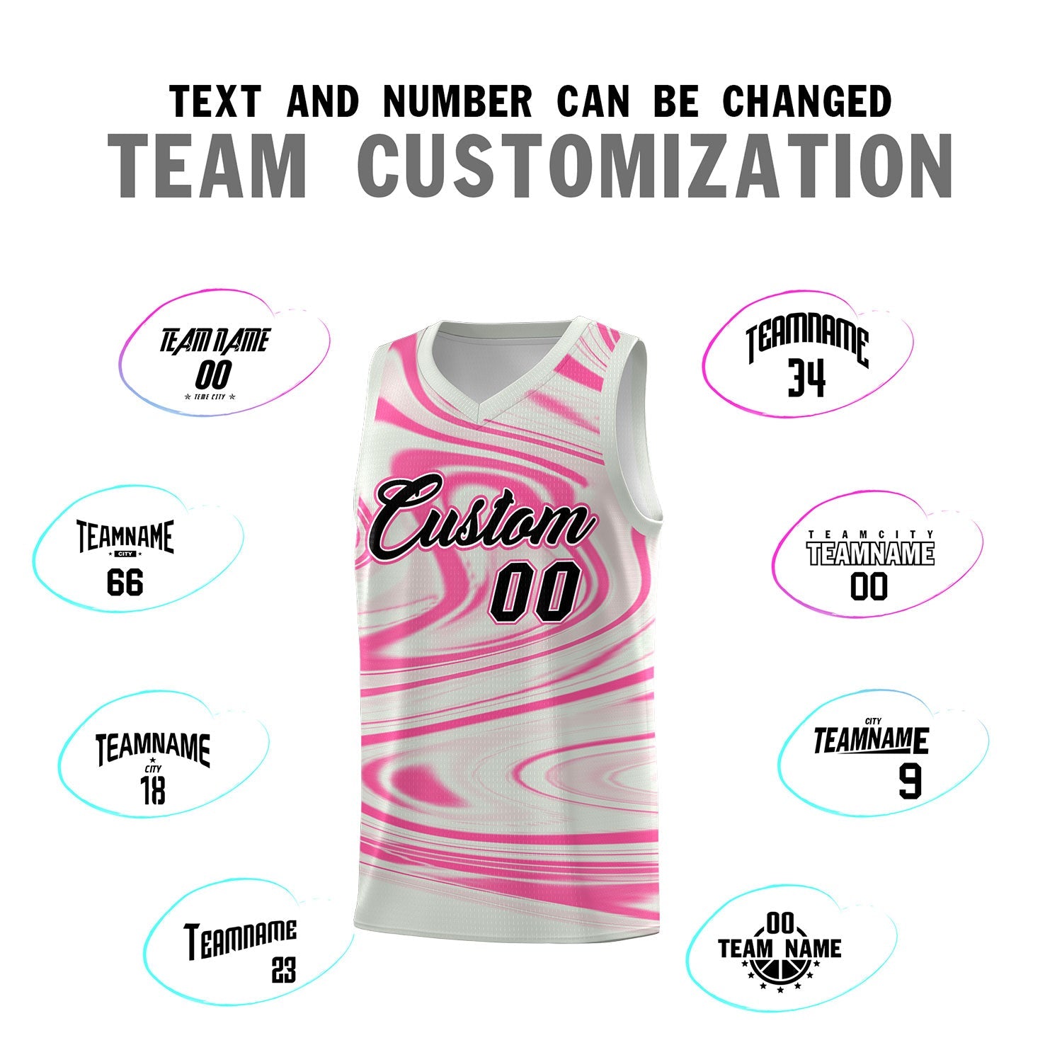 Custom Gray Pink Graffiti Pattern Fluids Style Sports Uniform Basketball Jersey Sets