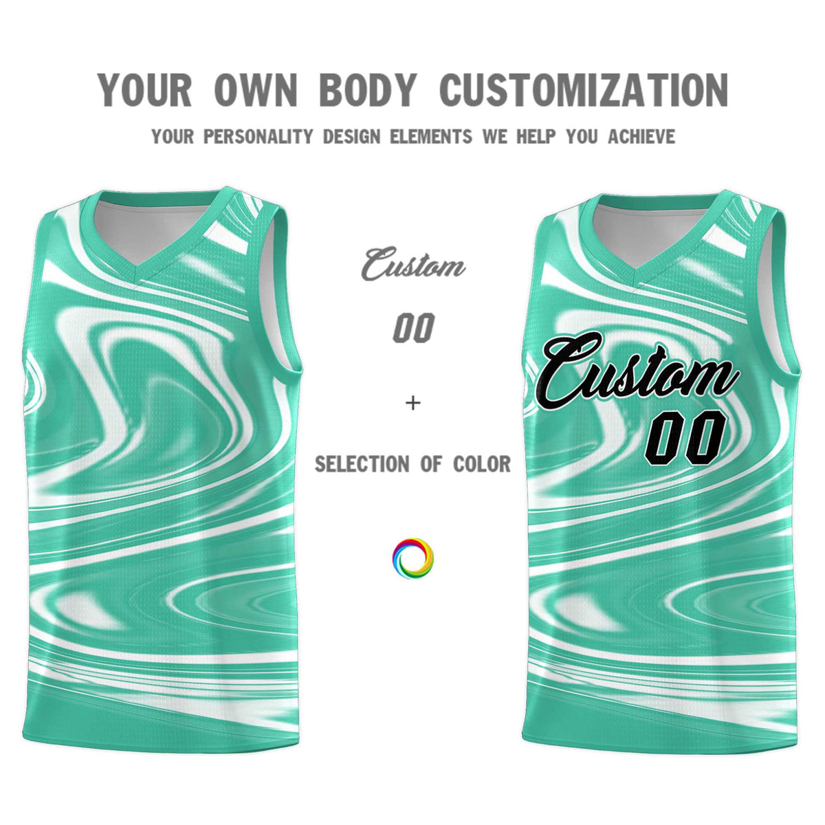 Custom Bright Green White Graffiti Pattern Fluids Style Sports Uniform Basketball Jersey Sets