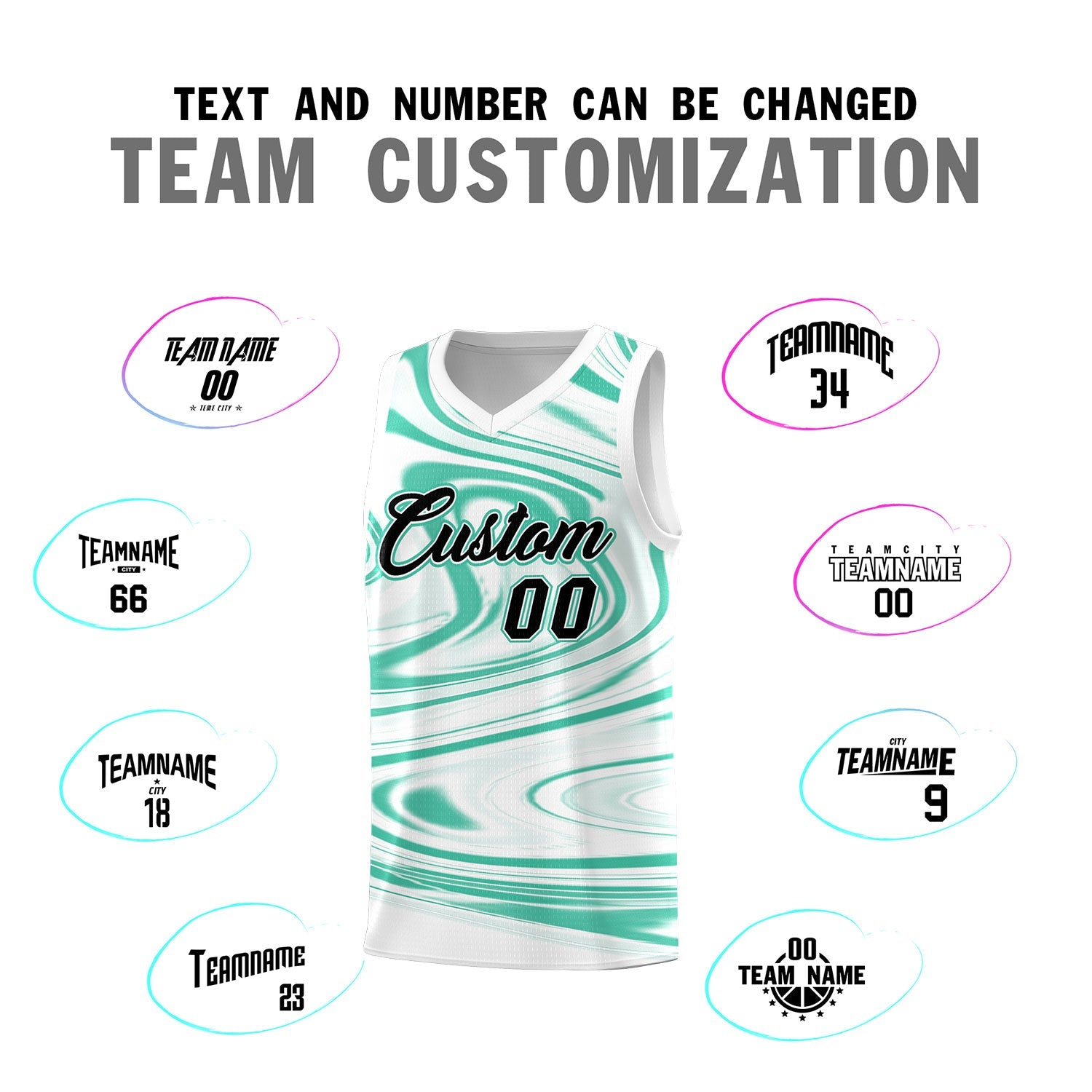 Custom White Bright Green Graffiti Pattern Fluids Style Sports Uniform Basketball Jersey Sets