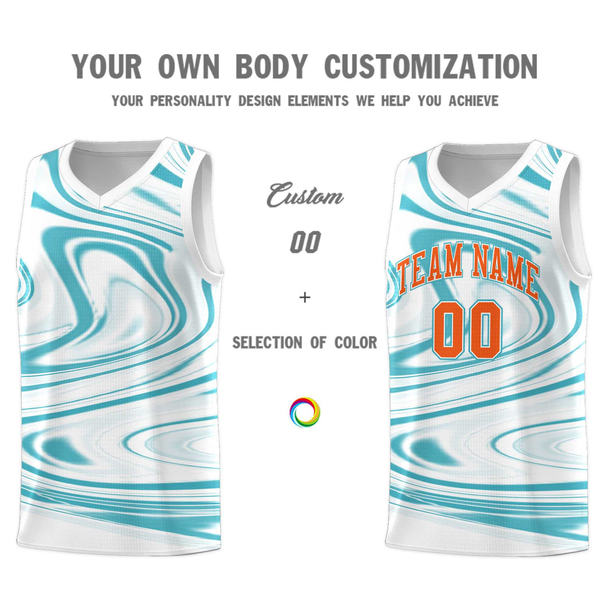 Custom White Aqua Graffiti Pattern Fluids Style Sports Uniform Basketball Jersey Sets