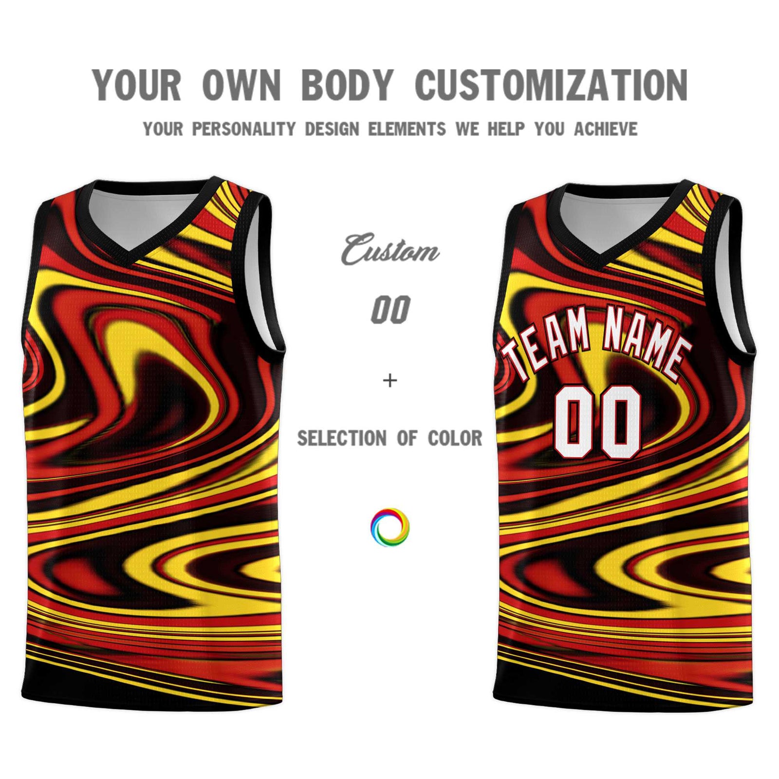 Custom Black Red Graffiti Pattern Fluids Style Sports Uniform Basketball Jersey Sets