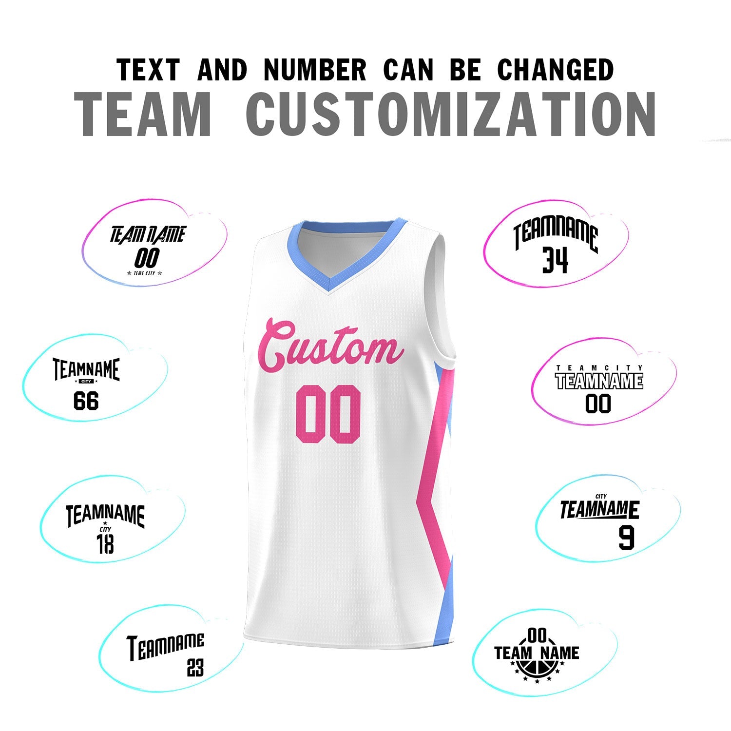 Custom White Side Rhombus Graffiti Pattern Sets Basketball Jersey