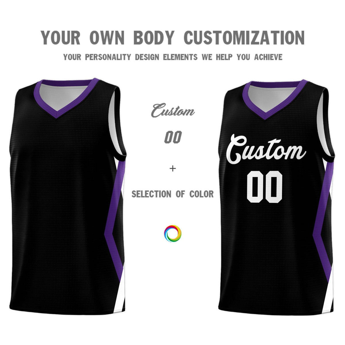Custom Black Side Rhombus Graffiti Pattern Sets Basketball Jersey