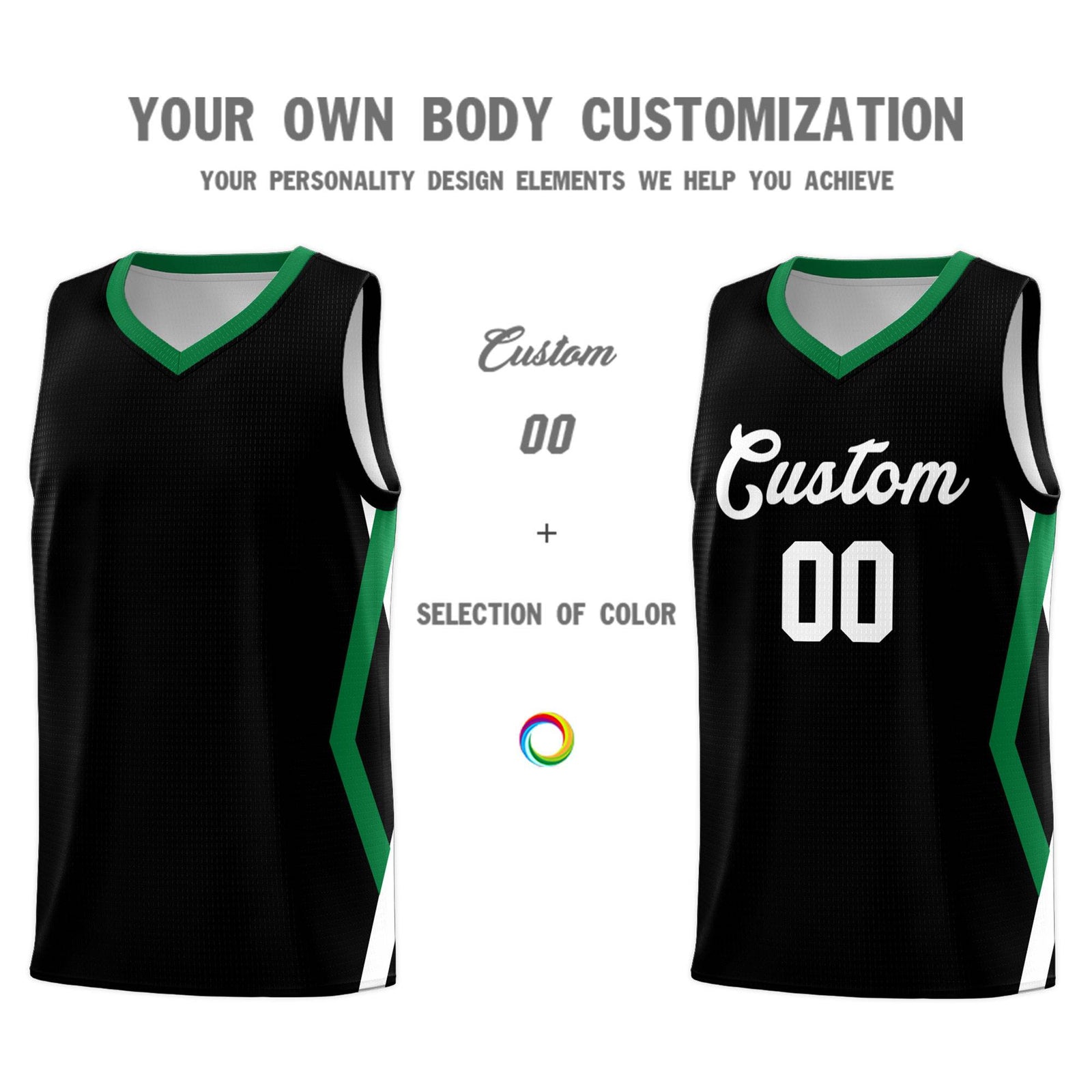 Custom Black Side Rhombus Graffiti Pattern Sets Basketball Jersey