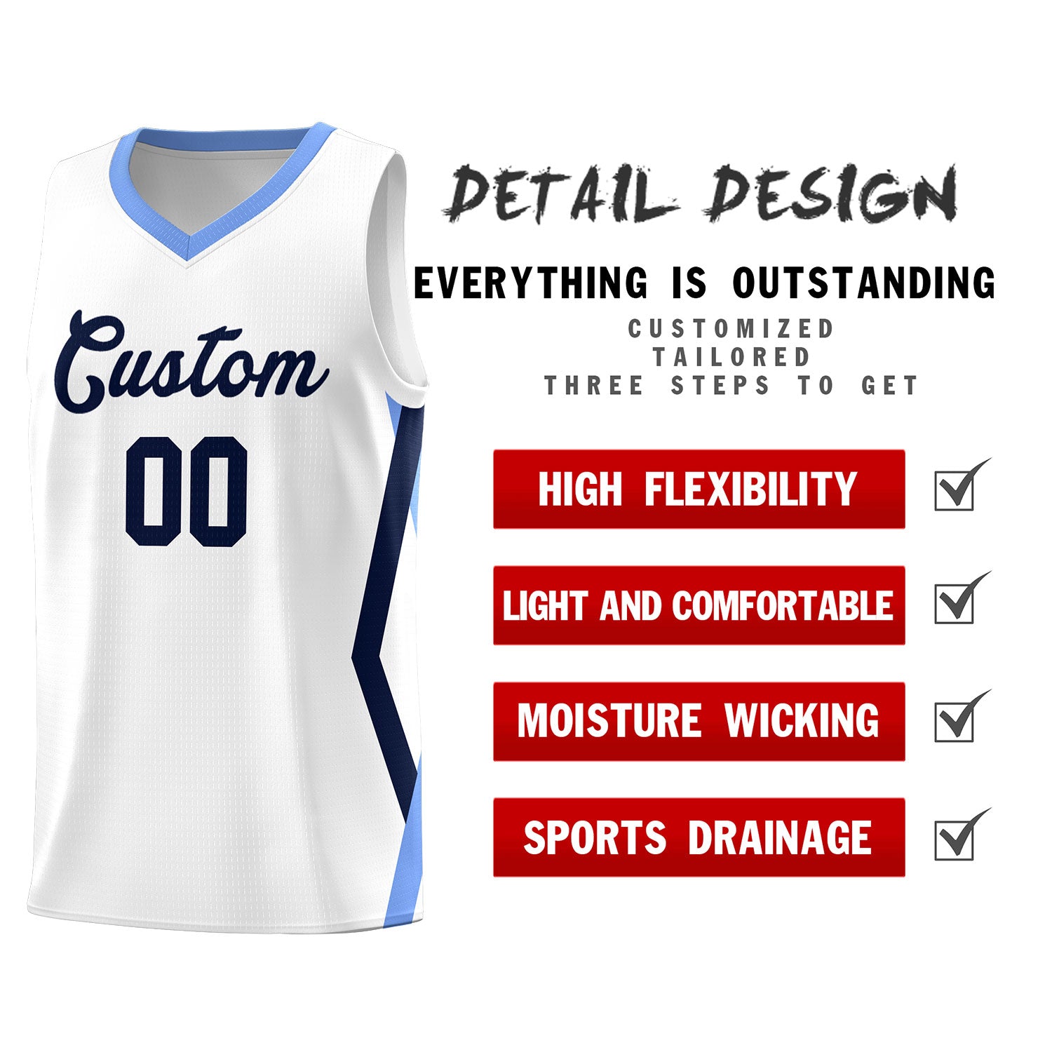 Custom White Side Rhombus Graffiti Pattern Sets Basketball Jersey