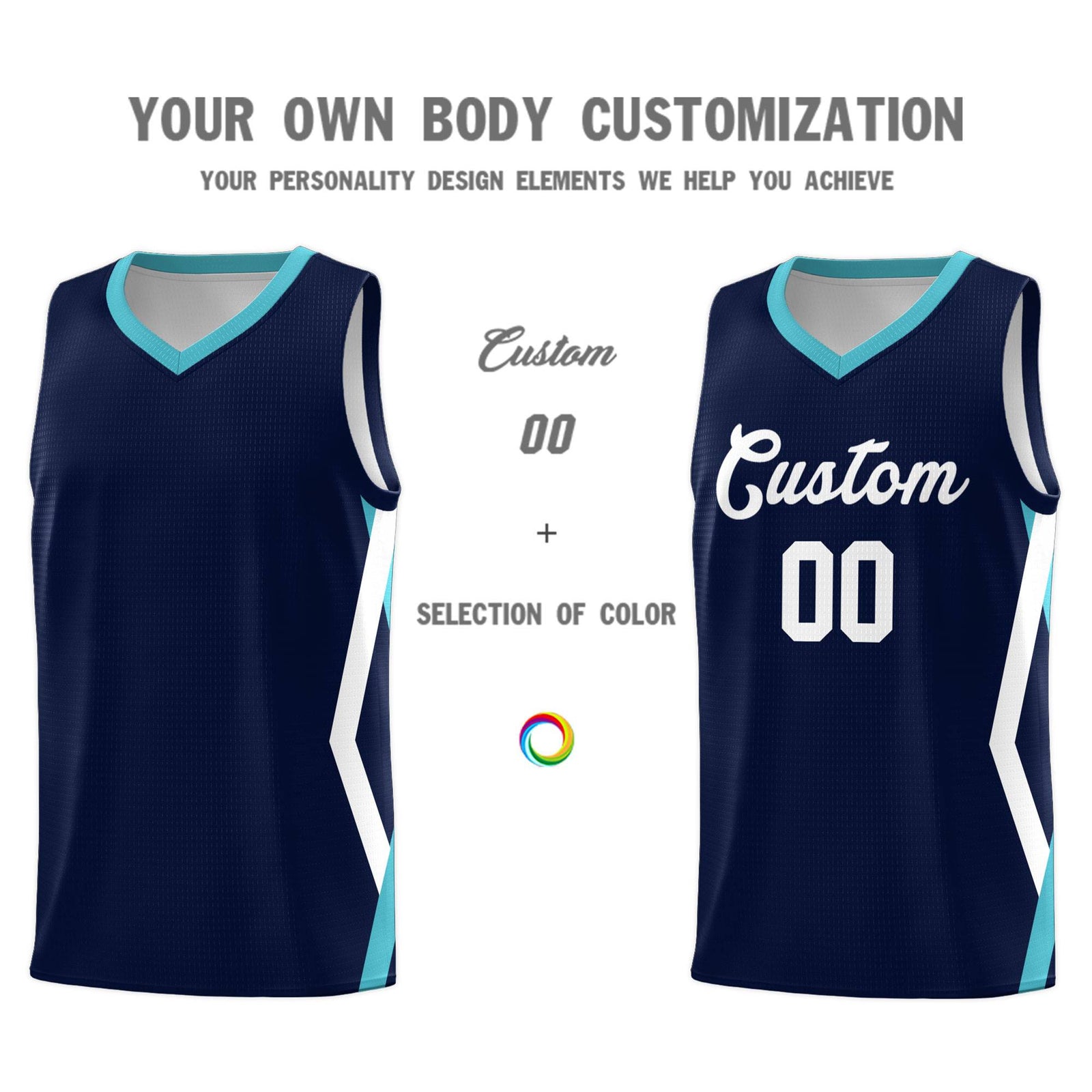 Custom Navy Side Rhombus Graffiti Pattern Sets Basketball Jersey