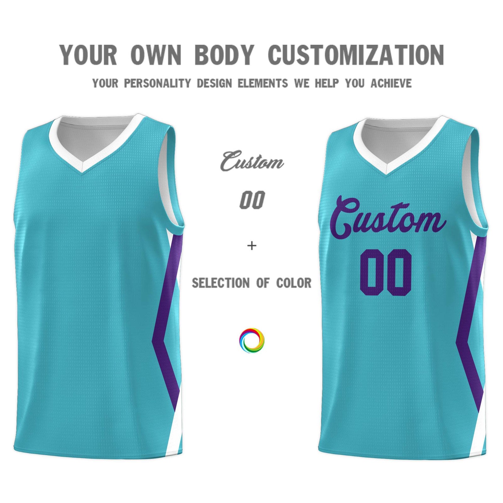 Custom Sky Blue Side Rhombus Graffiti Pattern Sets Basketball Jersey