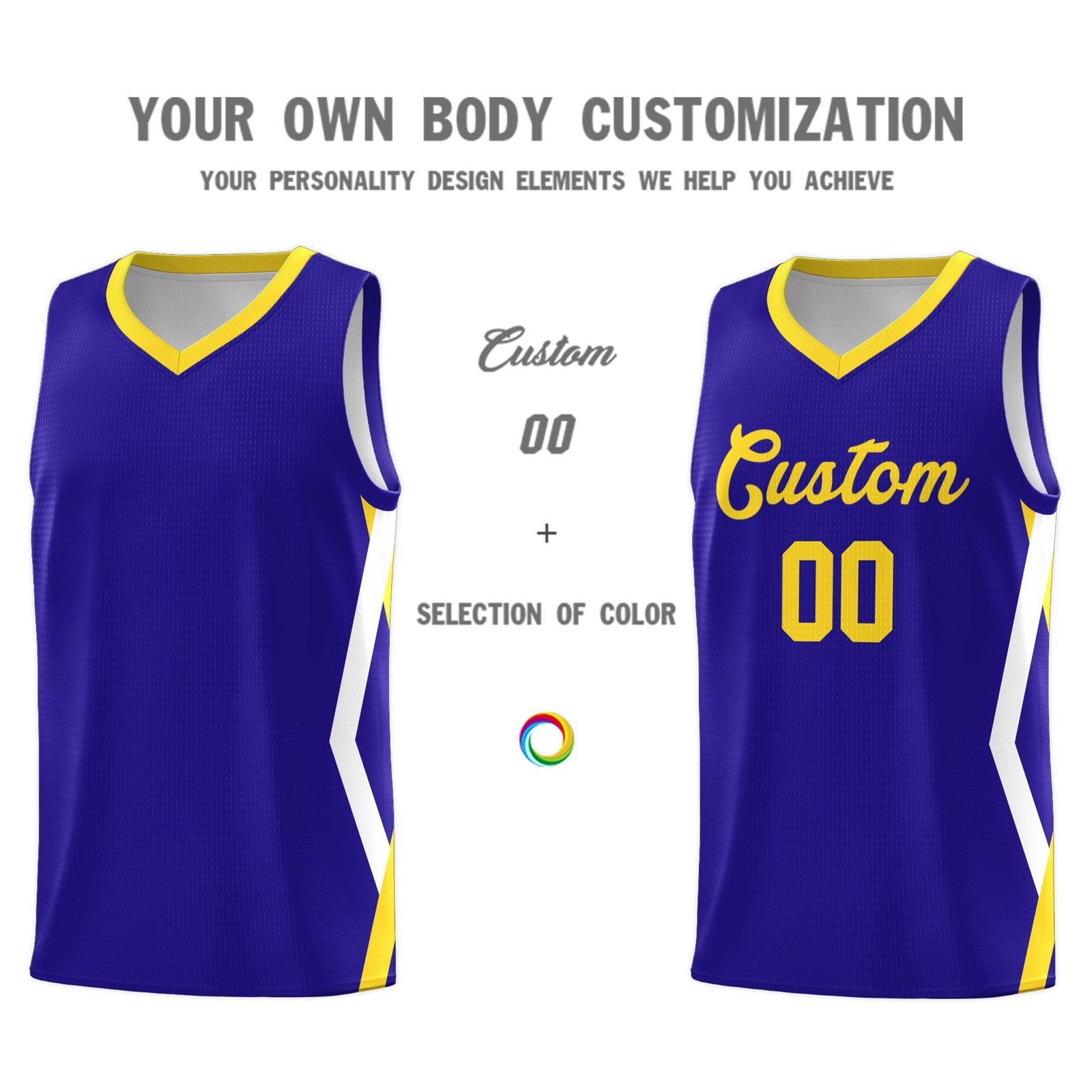 Custom Royal Side Rhombus Graffiti Pattern Sets Basketball Jersey