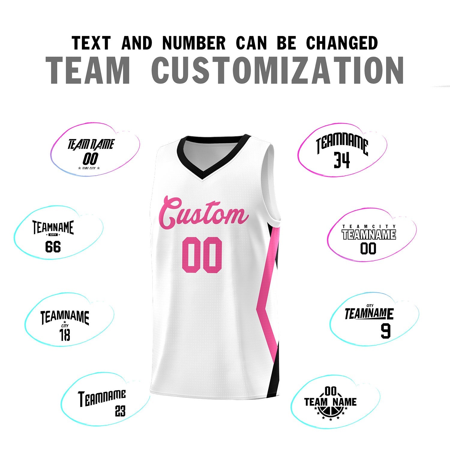 Custom White Side Rhombus Graffiti Pattern Sets Basketball Jersey