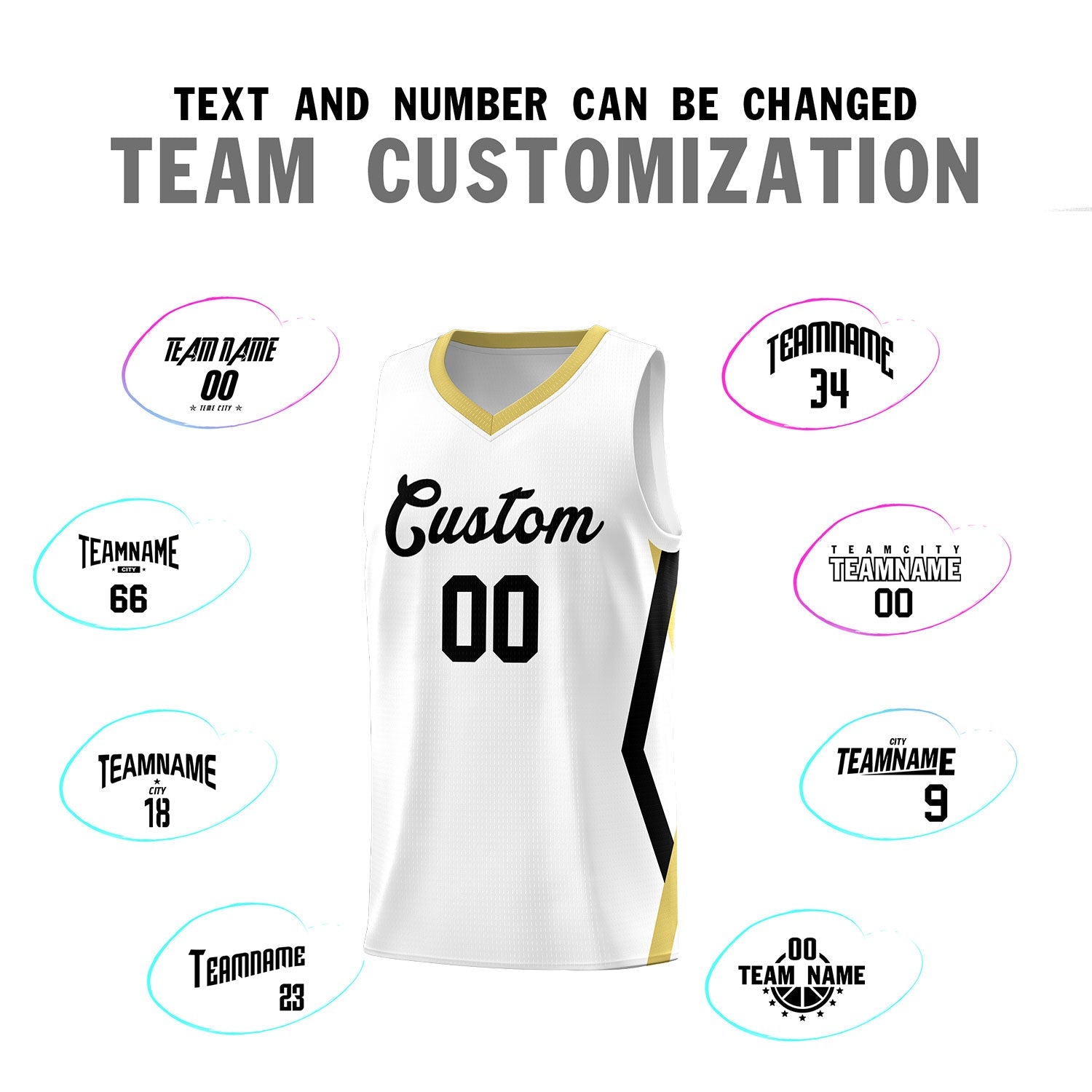 Custom White Side Rhombus Graffiti Pattern Sets Basketball Jersey