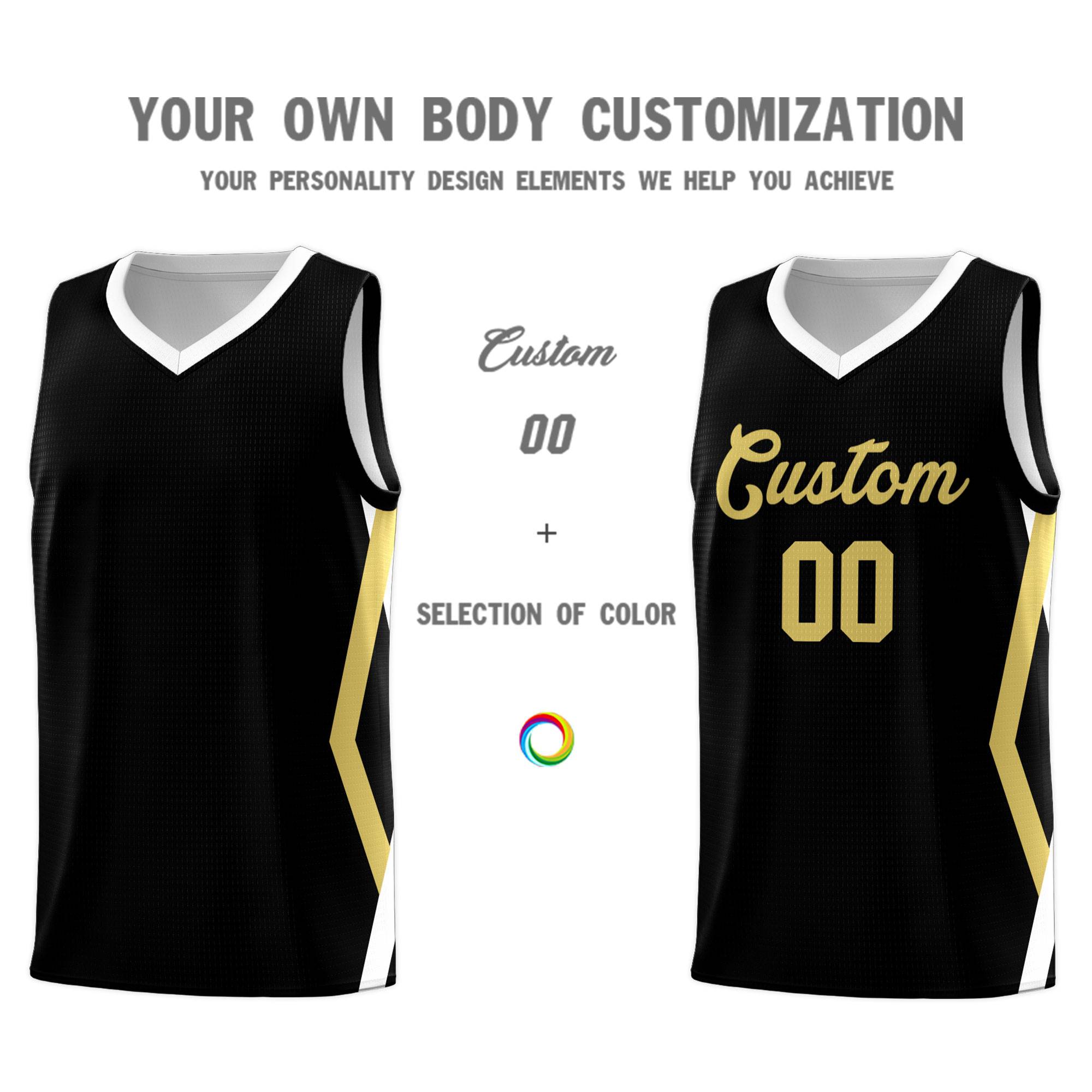 Custom Black Side Rhombus Graffiti Pattern Sets Basketball Jersey