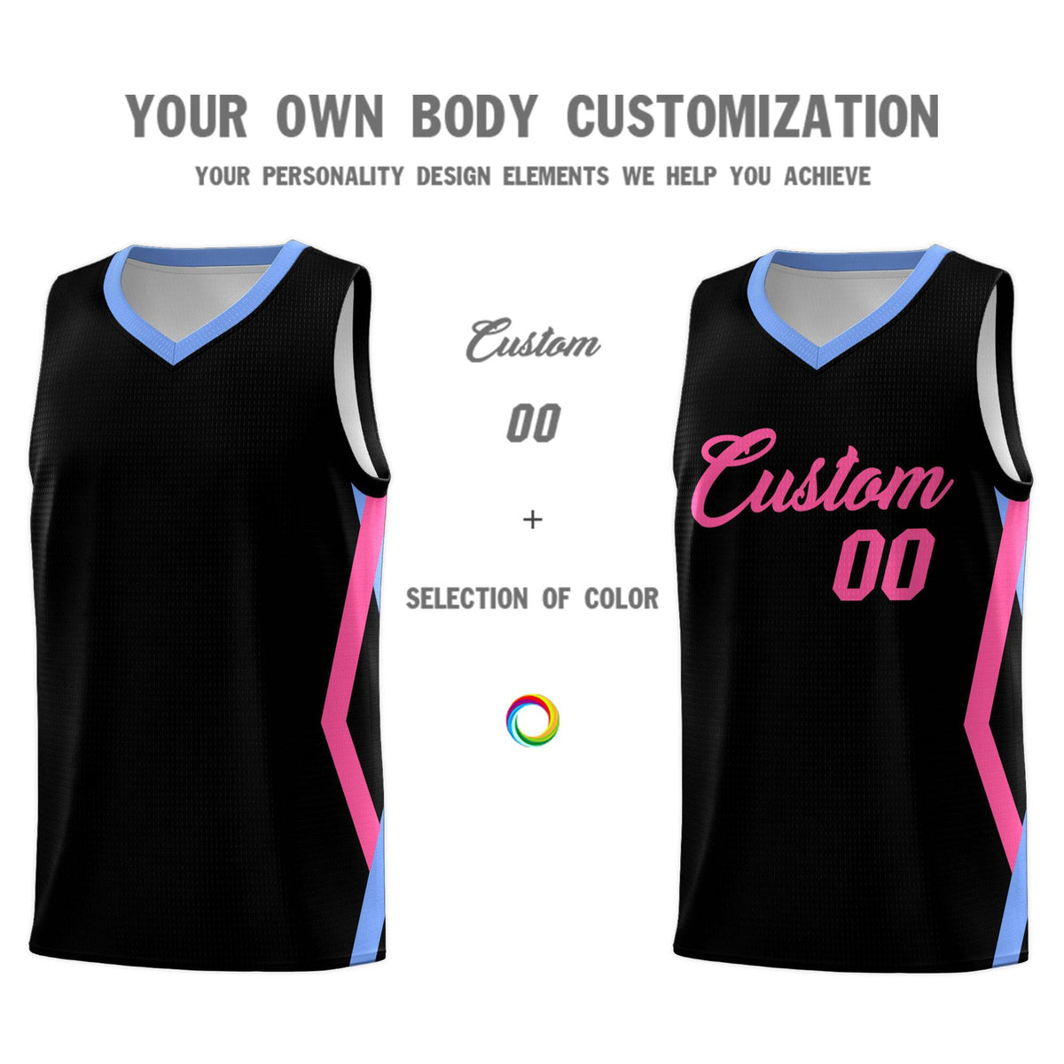 Custom Black Side Rhombus Graffiti Pattern Sets Basketball Jersey