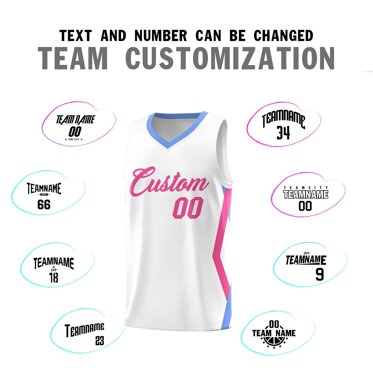 Custom White Side Rhombus Graffiti Pattern Sets Basketball Jersey