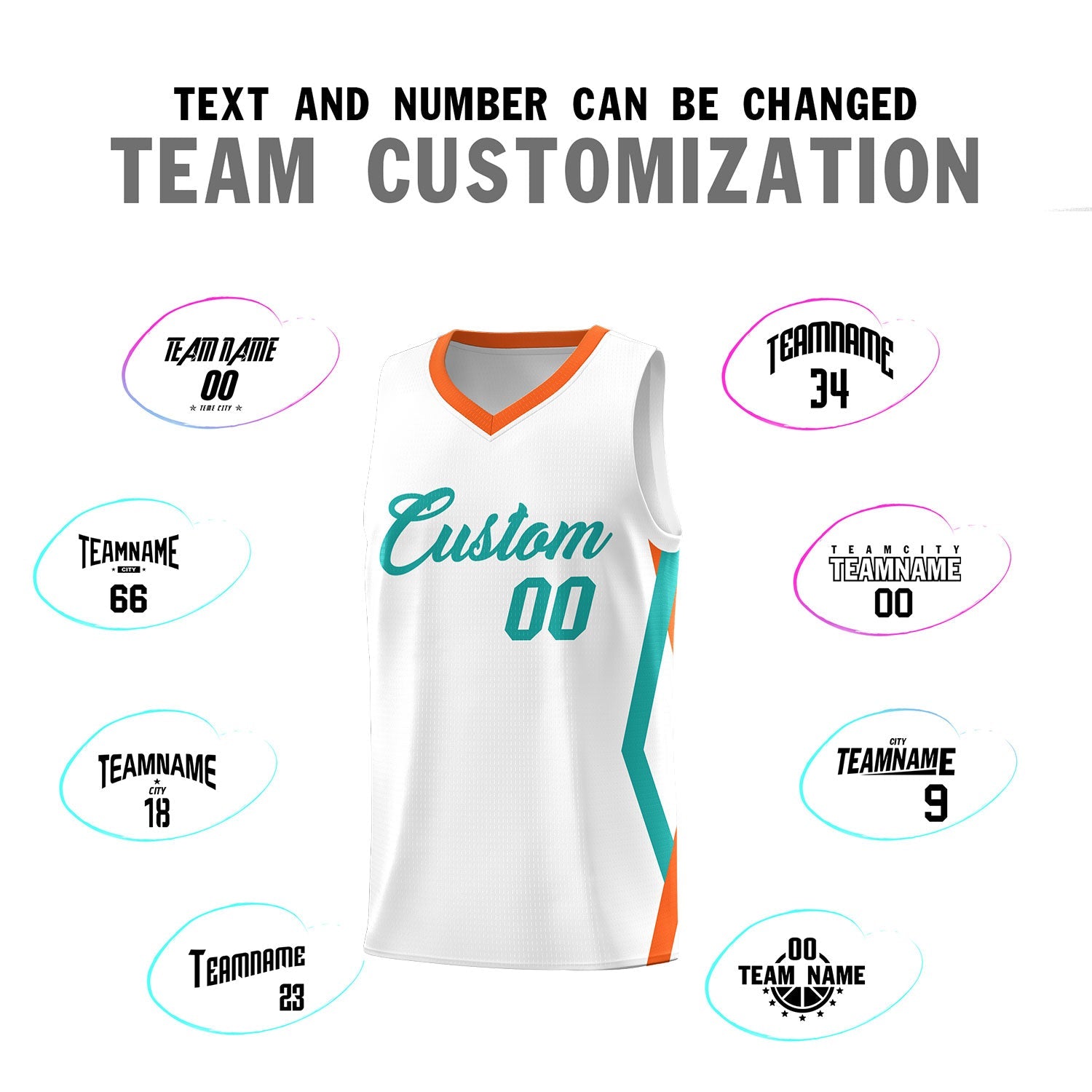 Custom White Side Rhombus Graffiti Pattern Sets Basketball Jersey