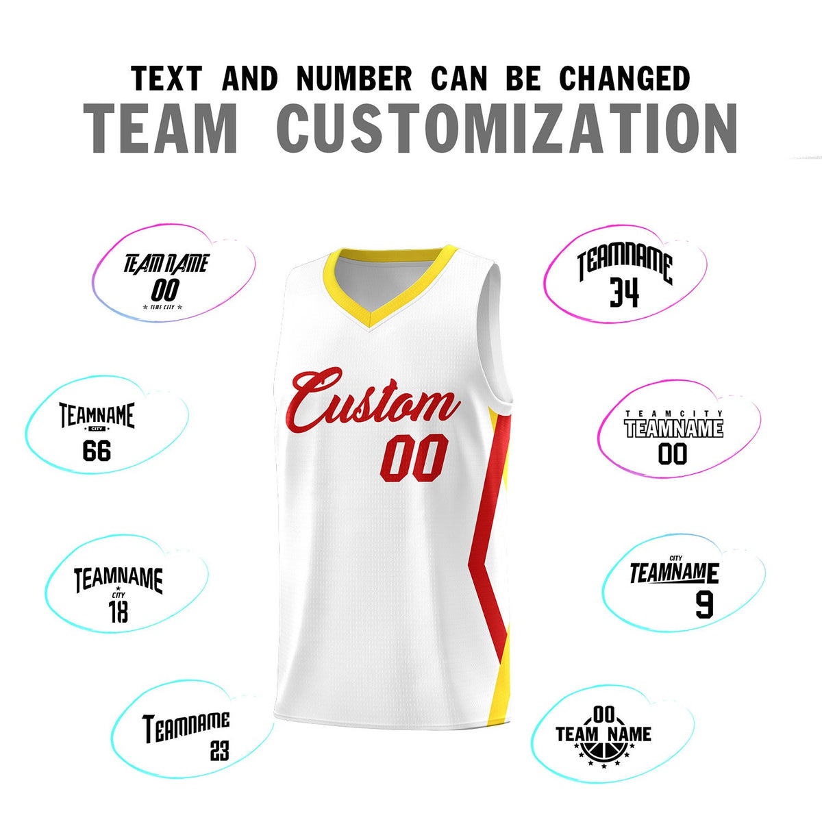 Custom White Side Rhombus Graffiti Pattern Sets Basketball Jersey