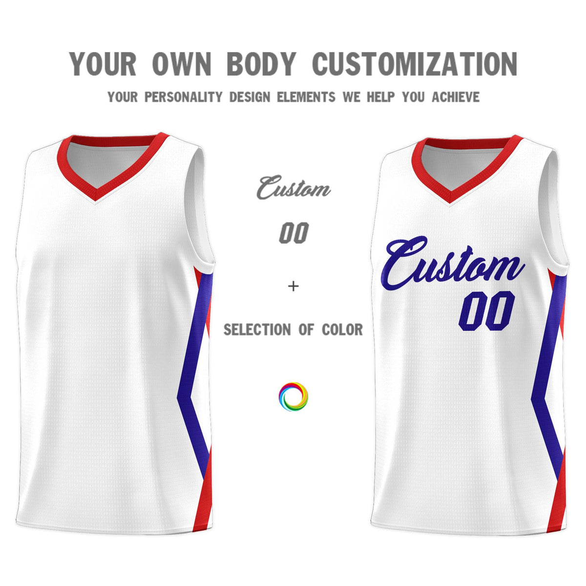 Custom White Side Rhombus Graffiti Pattern Sets Basketball Jersey