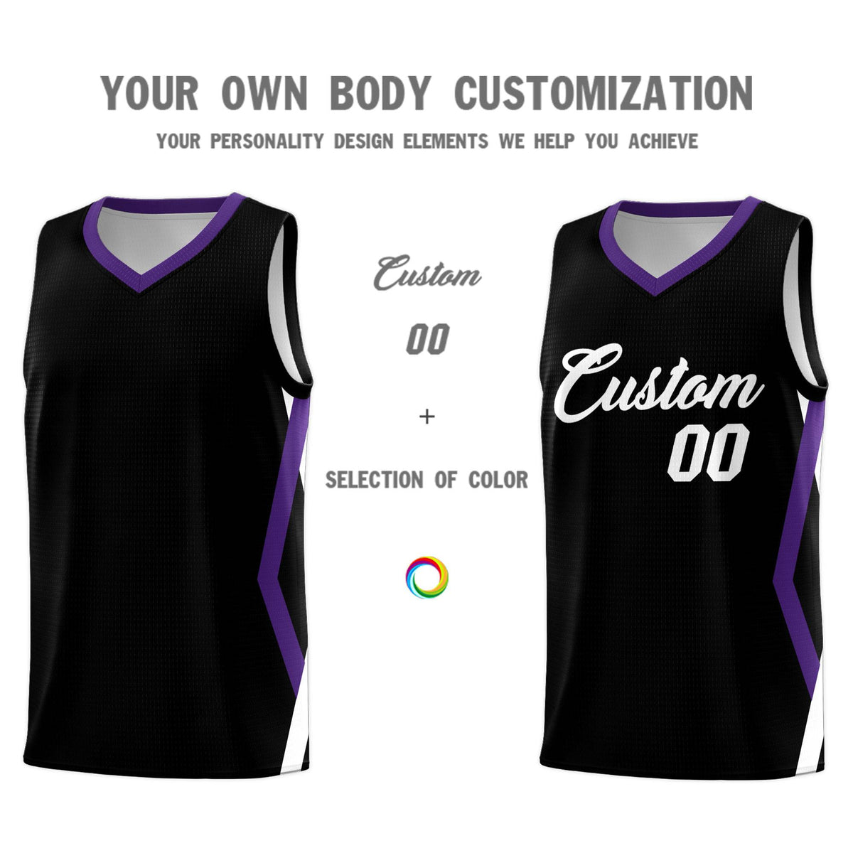 Custom Black Side Rhombus Graffiti Pattern Sets Basketball Jersey