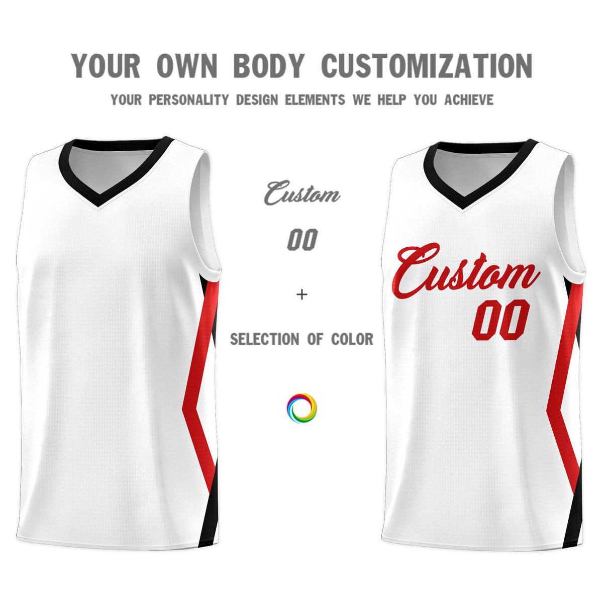Custom White Side Rhombus Graffiti Pattern Sets Basketball Jersey