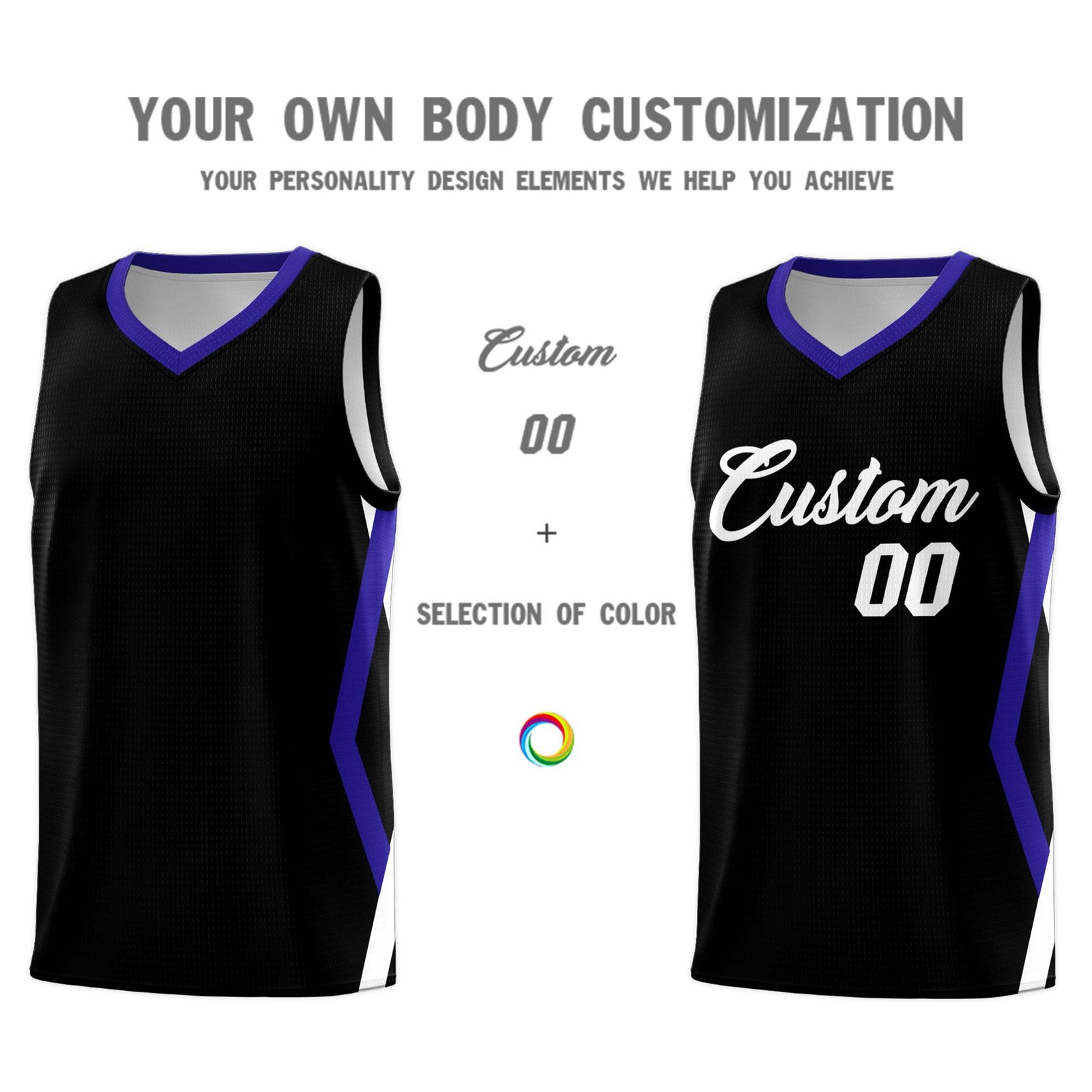Custom Black Side Rhombus Graffiti Pattern Sets Basketball Jersey