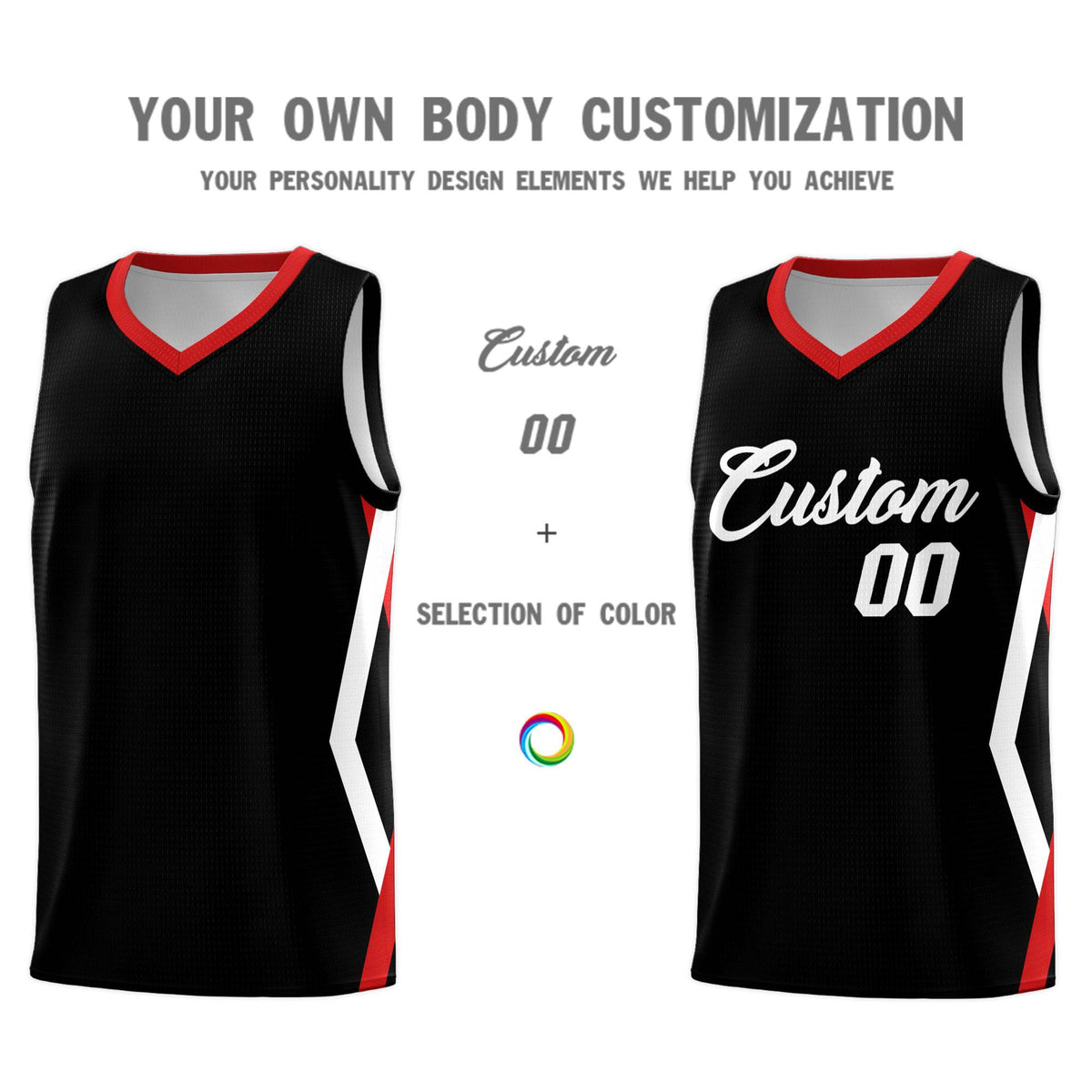 Custom Black Side Rhombus Graffiti Pattern Sets Basketball Jersey