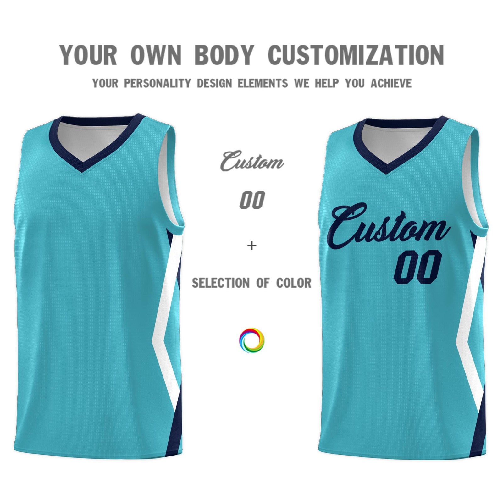 Custom Sky Blue Side Rhombus Graffiti Pattern Sets Basketball Jersey