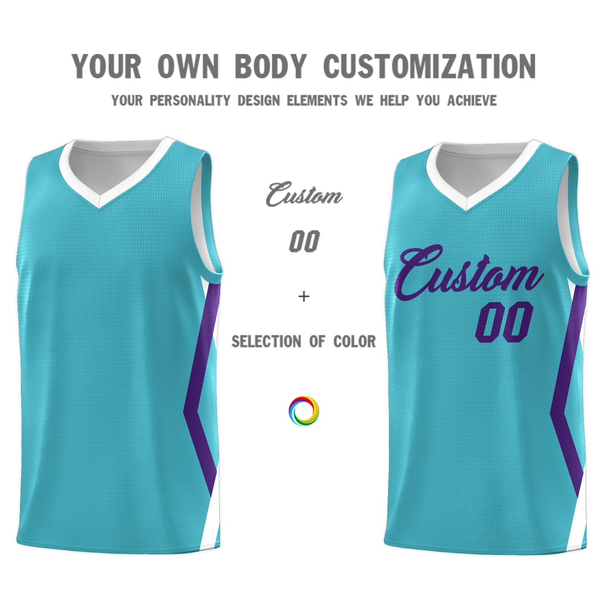 Custom Sky Blue Side Rhombus Graffiti Pattern Sets Basketball Jersey