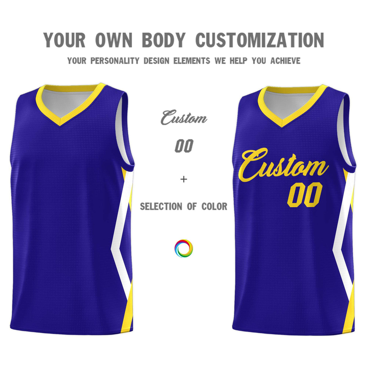 Custom Royal Side Rhombus Graffiti Pattern Sets Basketball Jersey