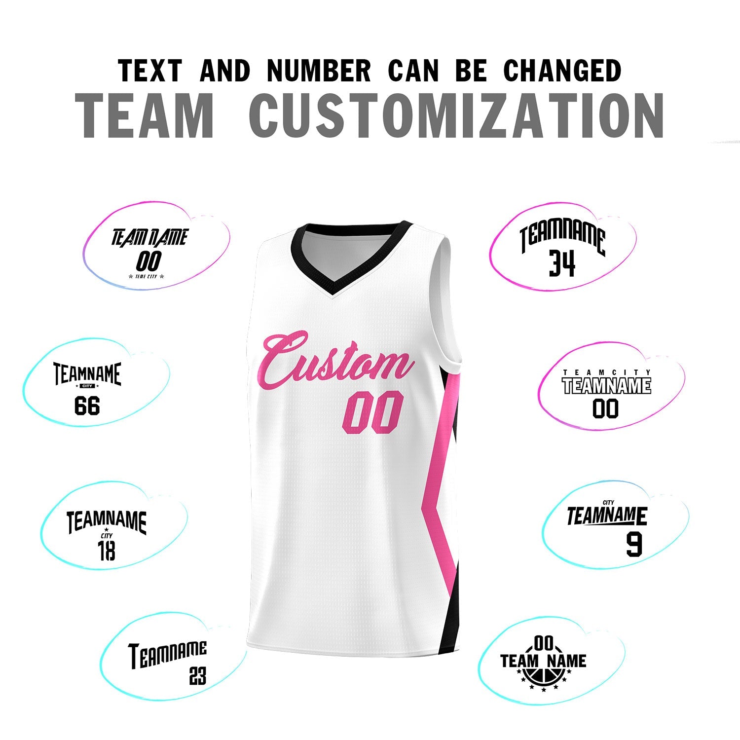 Custom White Side Rhombus Graffiti Pattern Sets Basketball Jersey