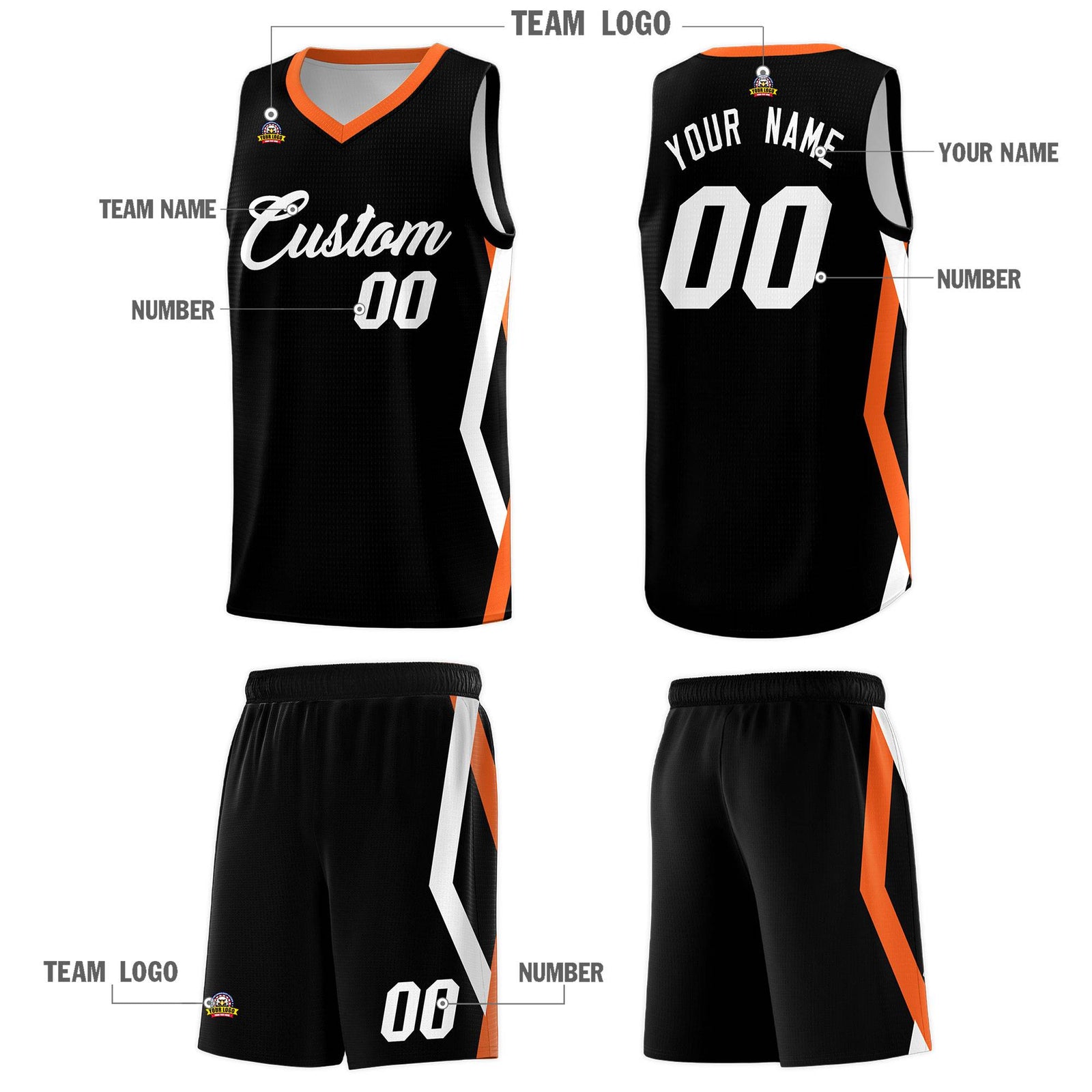 Custom Black Side Rhombus Graffiti Pattern Sets Basketball Jersey