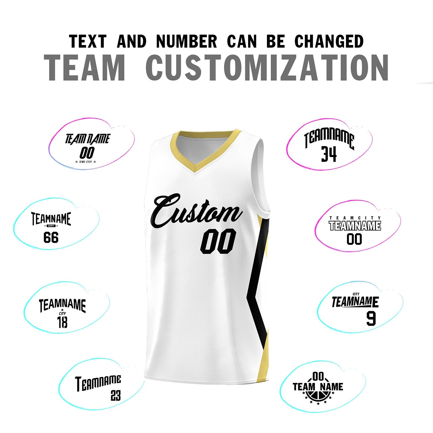Custom White Side Rhombus Graffiti Pattern Sets Basketball Jersey