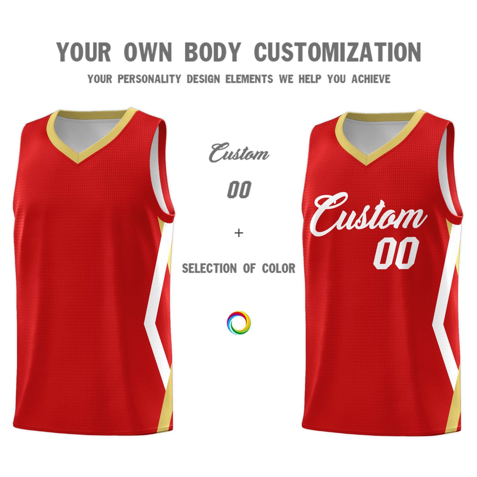 Custom Red Side Rhombus Graffiti Pattern Sets Basketball Jersey