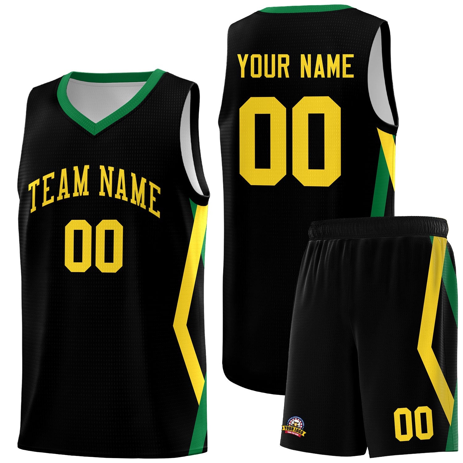 Custom Black Side Rhombus Graffiti Pattern Sets Basketball Jersey