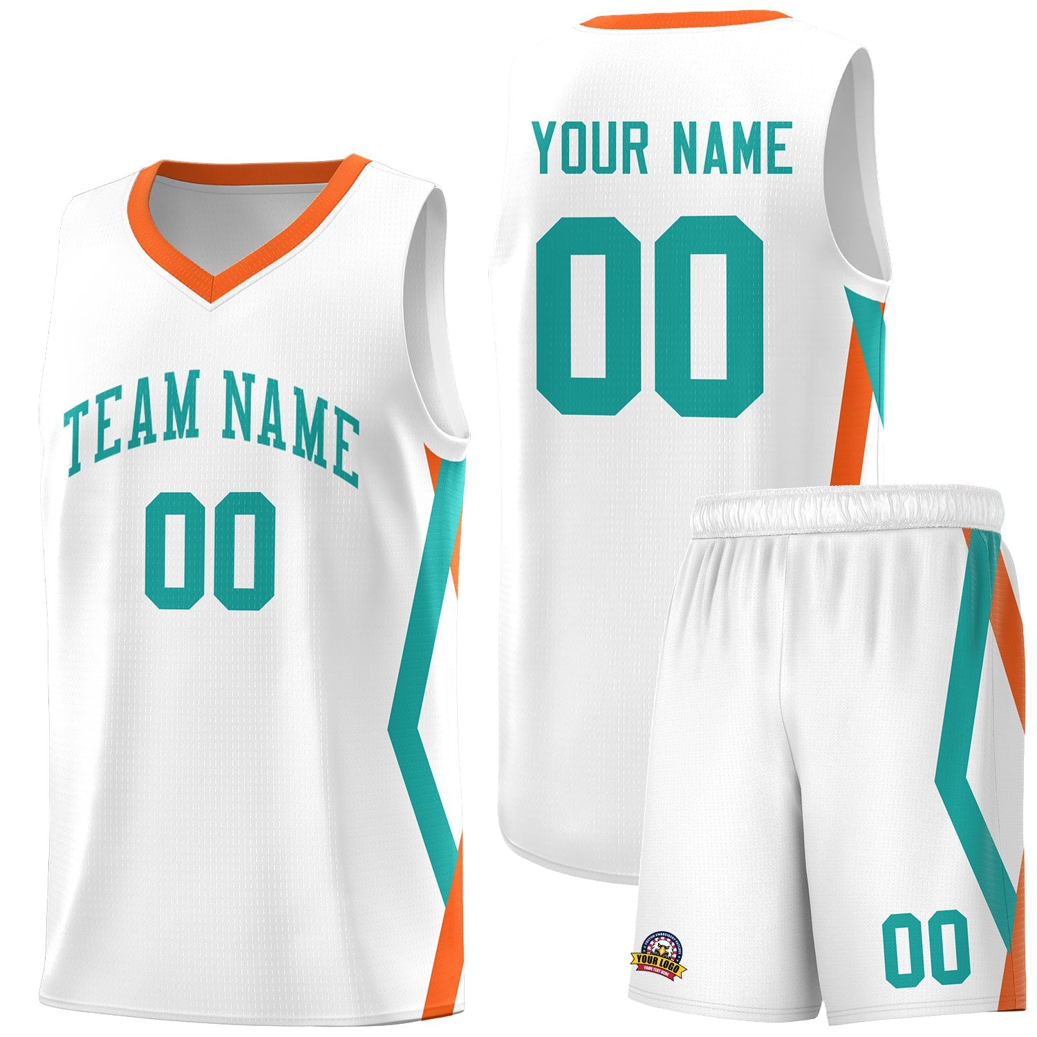 Custom White Side Rhombus Graffiti Pattern Sets Basketball Jersey