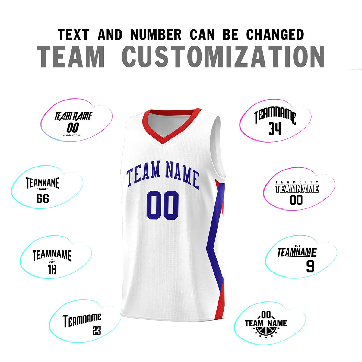 Custom White Side Rhombus Graffiti Pattern Sets Basketball Jersey