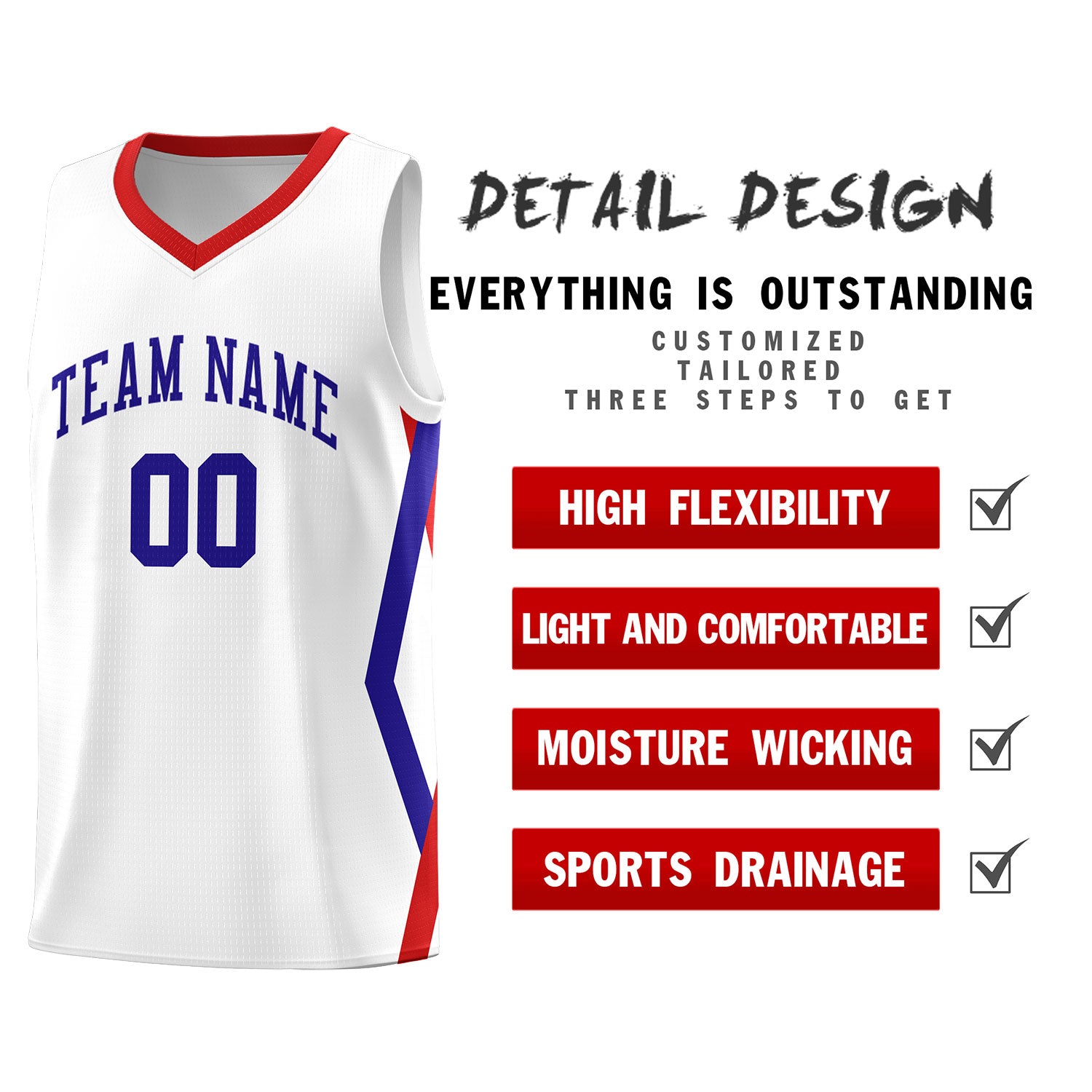 Custom White Side Rhombus Graffiti Pattern Sets Basketball Jersey