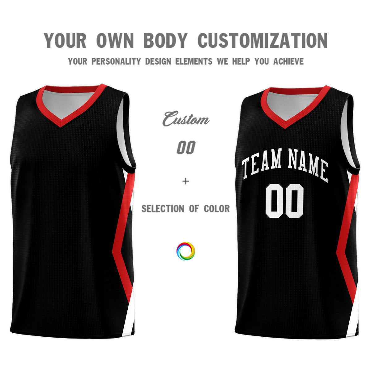 Custom Black Side Rhombus Graffiti Pattern Sets Basketball Jersey