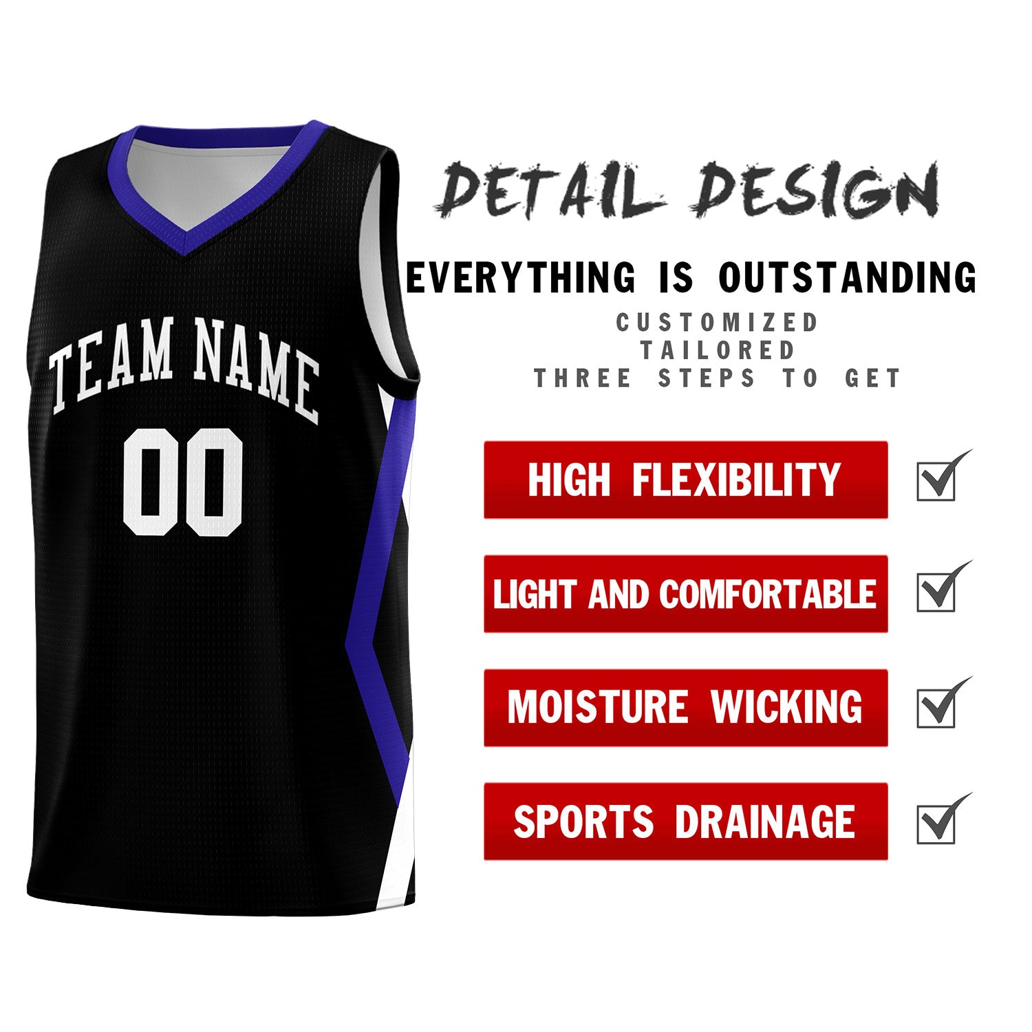 Custom Black Side Rhombus Graffiti Pattern Sets Basketball Jersey