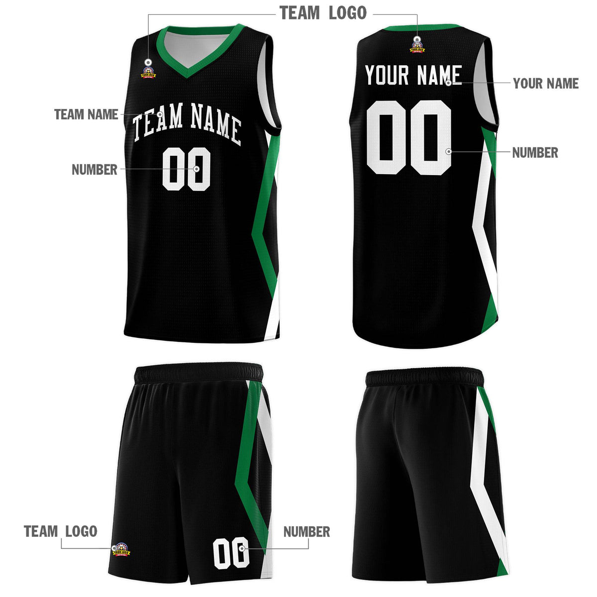 Custom Black Side Rhombus Graffiti Pattern Sets Basketball Jersey