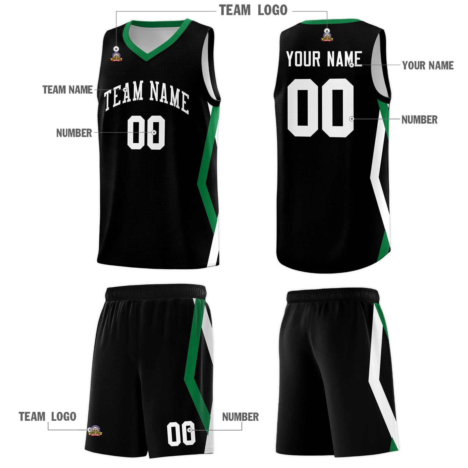 Custom Black Side Rhombus Graffiti Pattern Sets Basketball Jersey