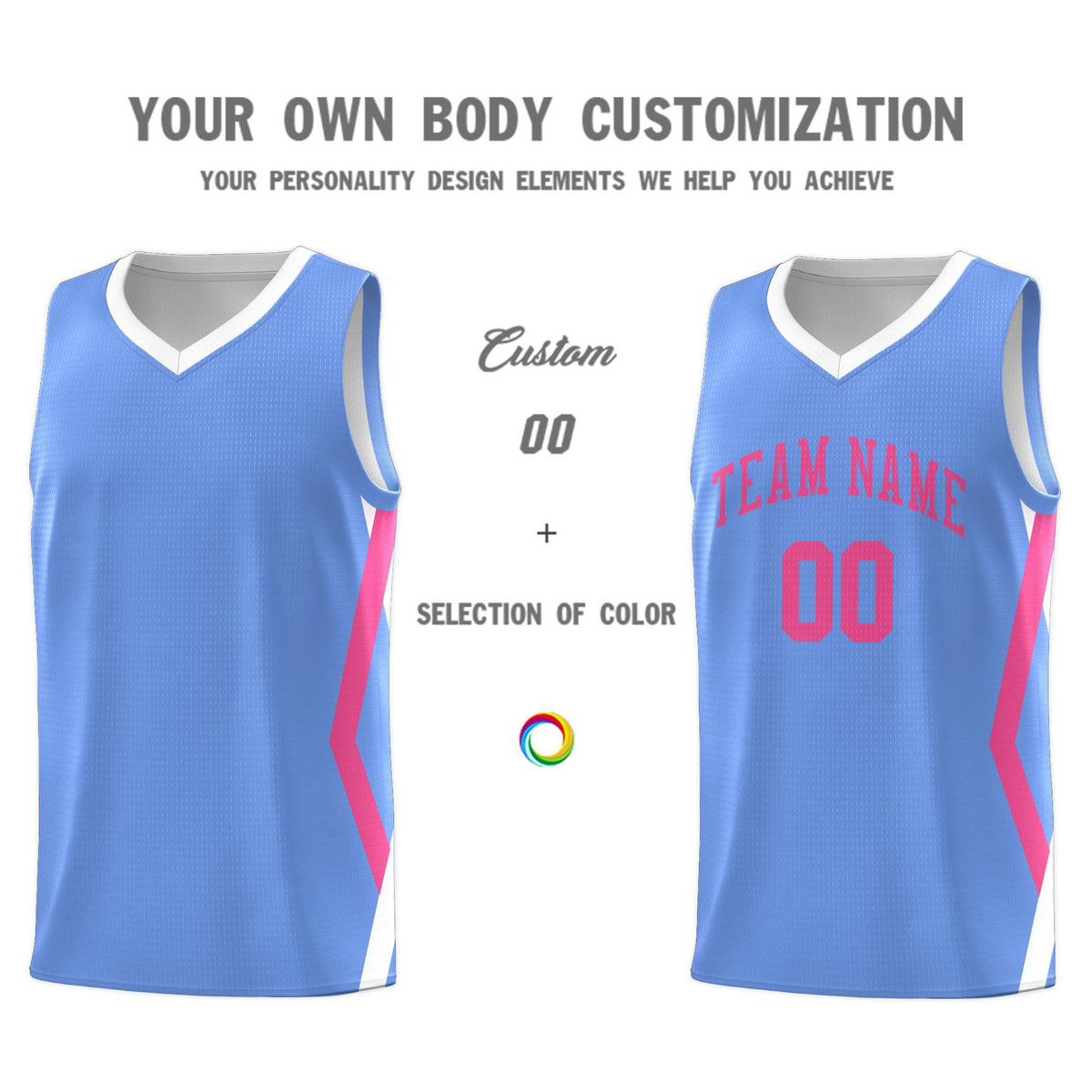 Custom Light Blue Side Rhombus Graffiti Pattern Sets Basketball Jersey