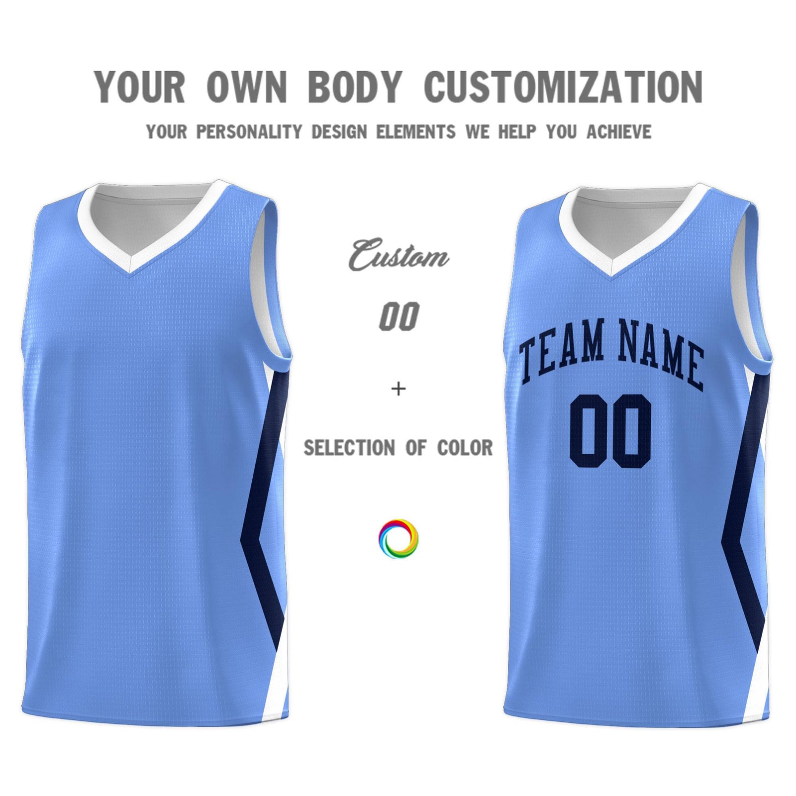 Custom Light Blue Side Rhombus Graffiti Pattern Sets Basketball Jersey