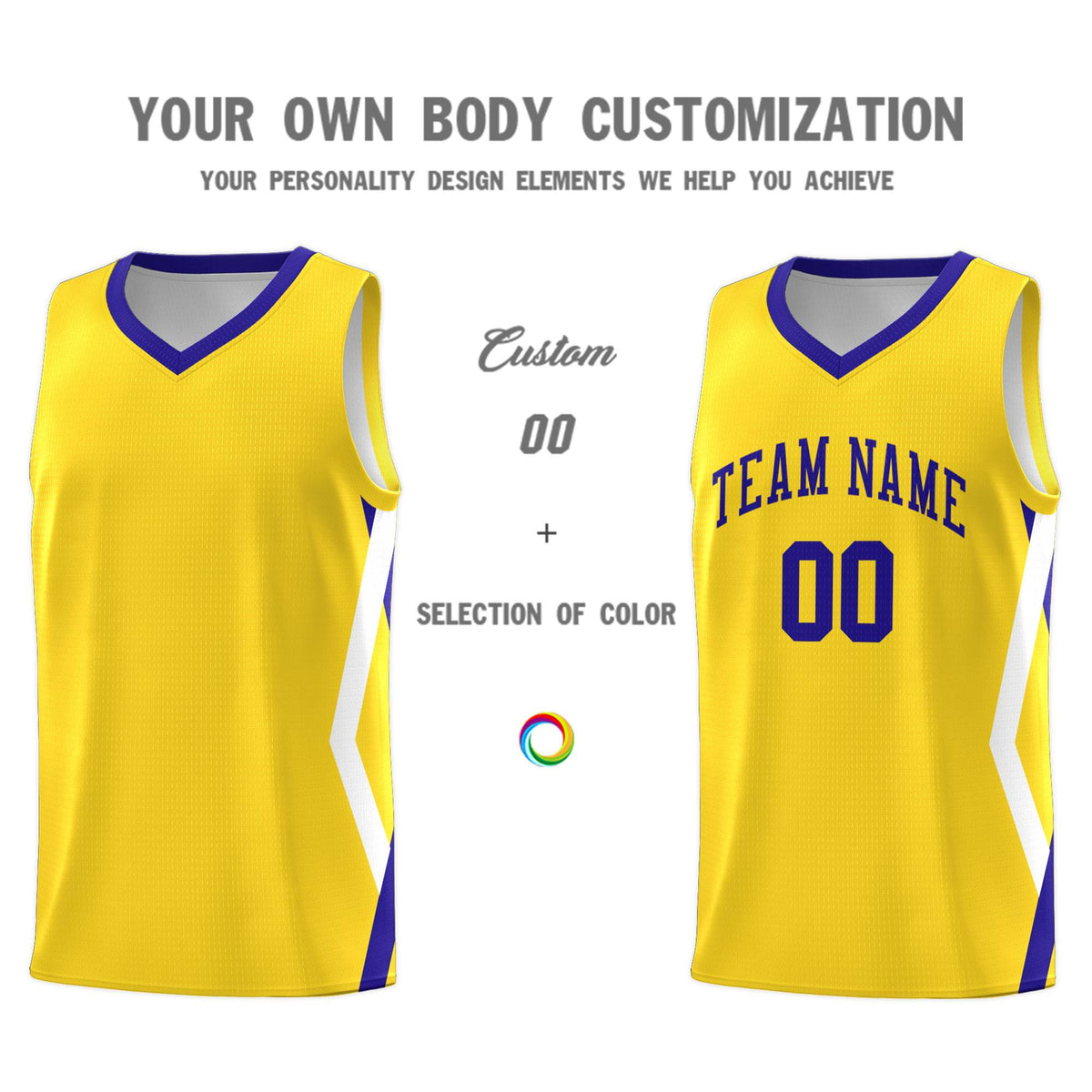 Custom Gold Side Rhombus Graffiti Pattern Sets Basketball Jersey