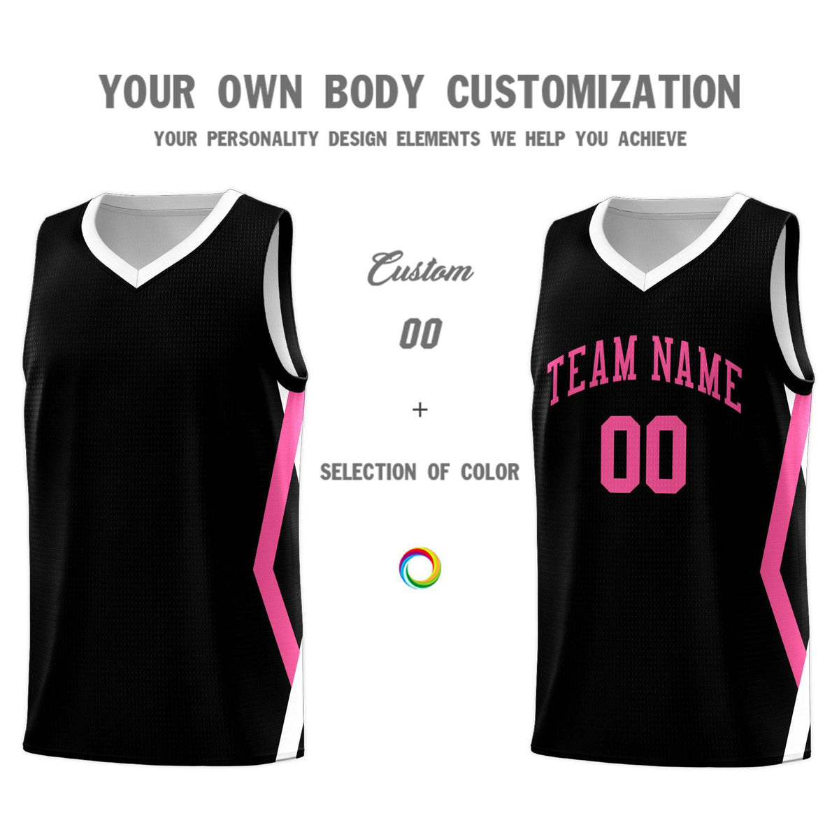 Custom Black Side Rhombus Graffiti Pattern Sets Basketball Jersey