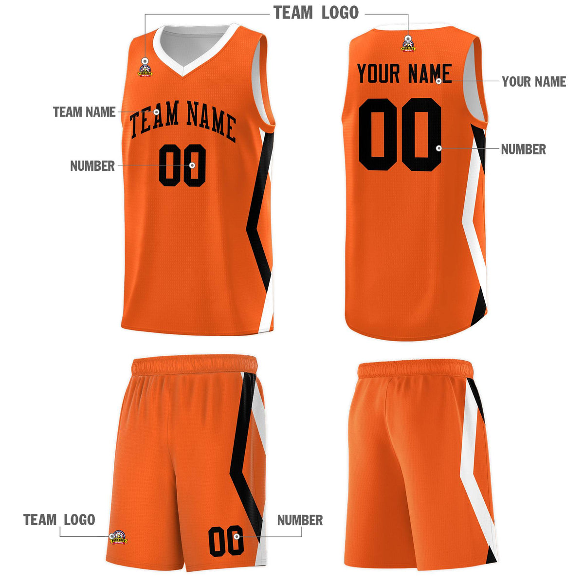 Custom Orange Side Rhombus Graffiti Pattern Sets Basketball Jersey