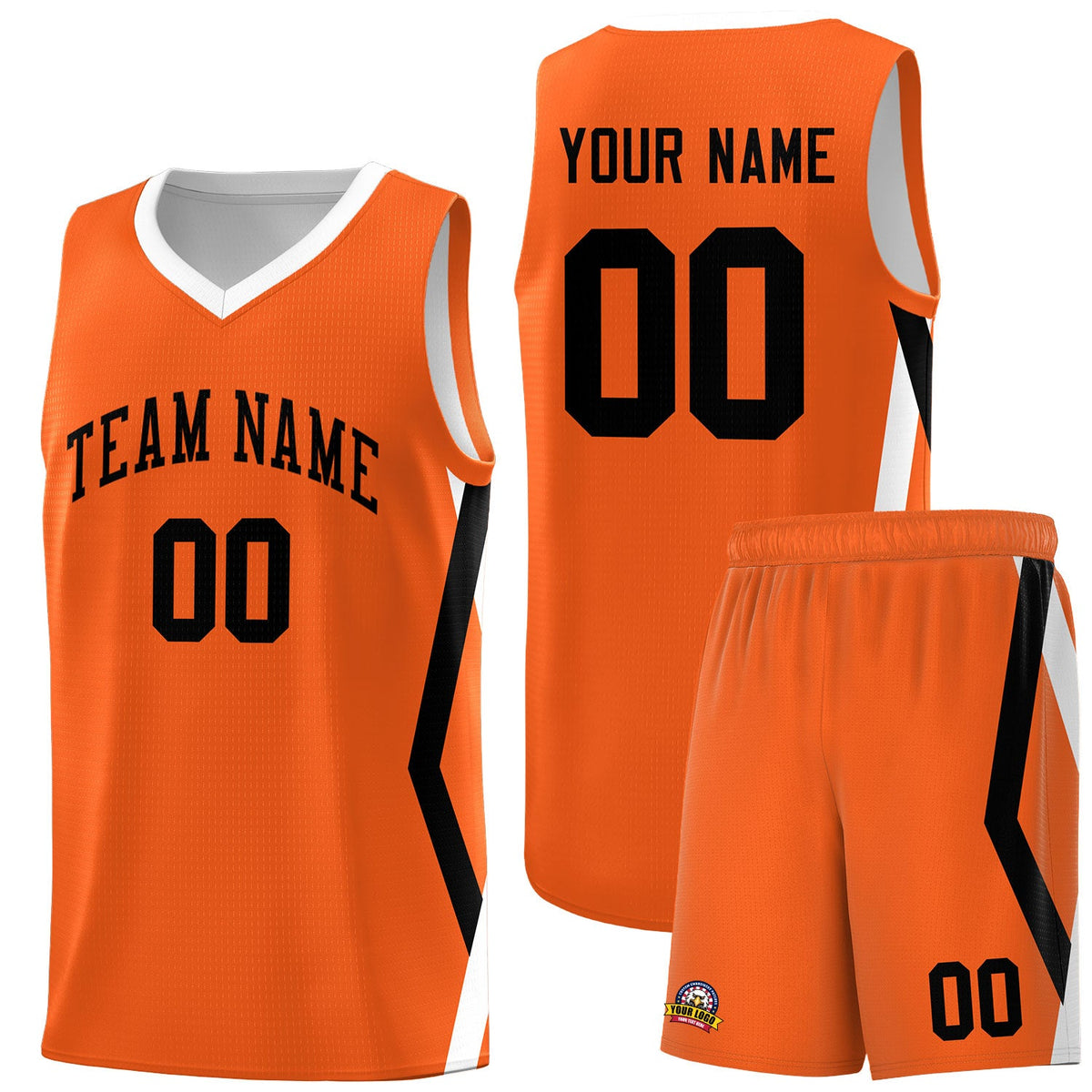Custom Orange Side Rhombus Graffiti Pattern Sets Basketball Jersey