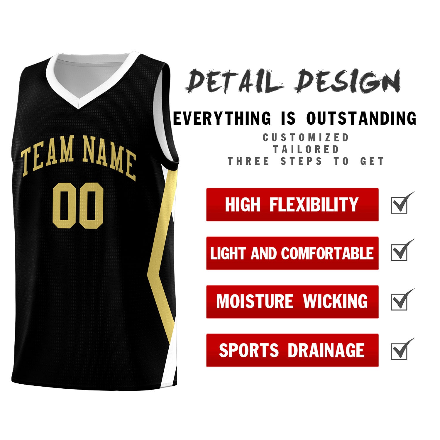 Custom Black Side Rhombus Graffiti Pattern Sets Basketball Jersey